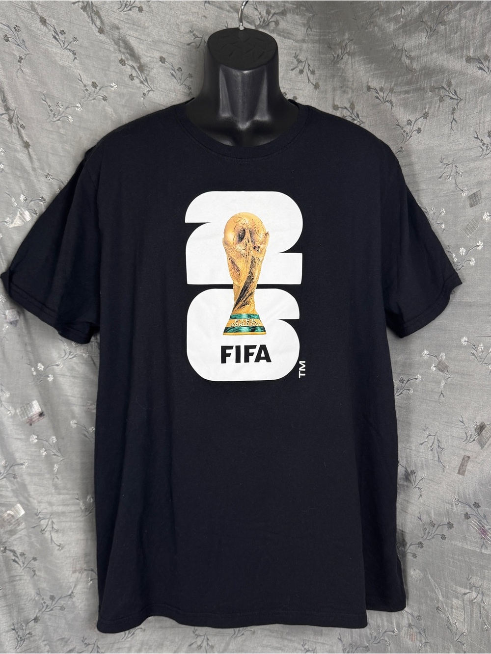 FIFA World Cup 2026 T-Shirt Mens XXL Black Official Licensed Trophy Graphic Tee